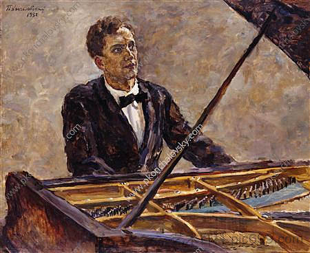 钢琴家弗拉基米尔·索夫罗尼茨基在钢琴上的肖像 Portrait of pianist Vladimir Sofronitsky at the piano (1932)，孔科洛夫茨基