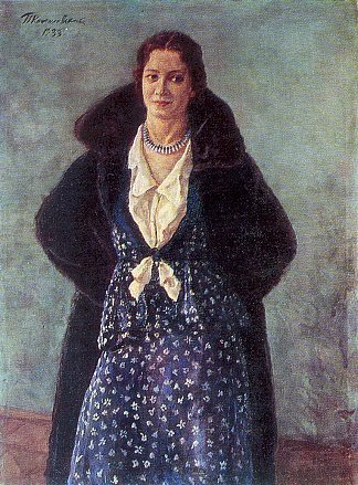 女演员安吉丽娜·奥西波夫娜·斯捷潘诺娃的肖像 Portrait of the actress Angelina Osipovna Stepanova (1933)，孔科洛夫茨基