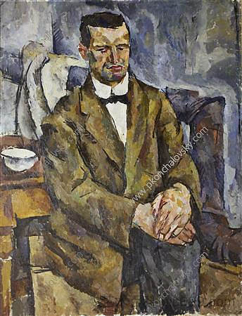 雕塑家P.布罗米尔斯基的肖像 Portrait of the sculptor P. Bromirsky (1919)，孔科洛夫茨基