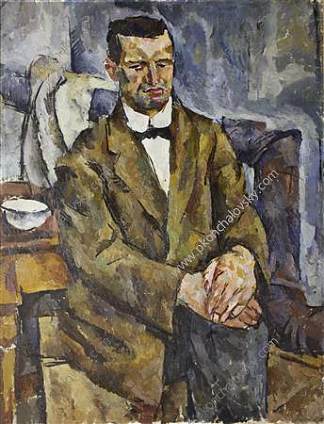 雕塑家P.布罗米尔斯基的肖像 Portrait of the sculptor P. Bromirsky (1919)，孔科洛夫茨基