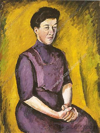 齐娜伊达·孔恰洛夫斯卡娅的肖像 Portrait of Zinaida Konchalovskaya (1911)，孔科洛夫茨基