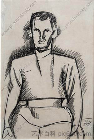 肖像。草图。 Portrait. The sketch. (1913)，孔科洛夫茨基