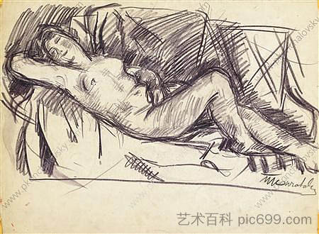 倾斜模型 Reclining model (1923)，孔科洛夫茨基