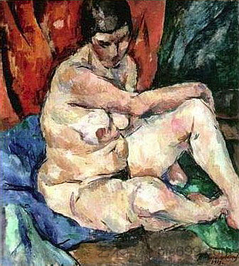 坐着的裸体 Seated Nude (1918)，孔科洛夫茨基