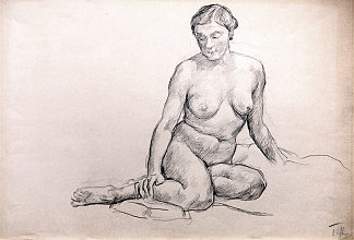 坐着的裸体 Seated nude，孔科洛夫茨基