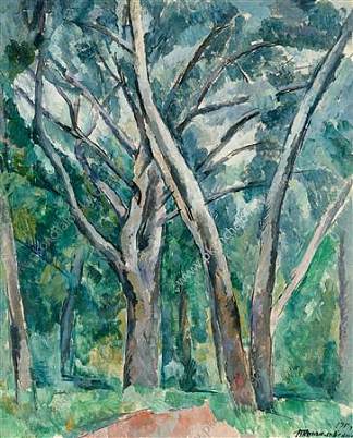 银杨树 Silver poplar trees (1919)，孔科洛夫茨基