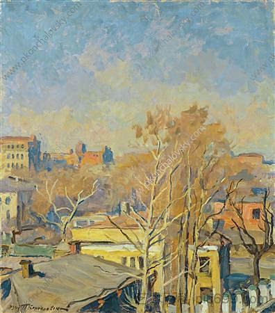 莫斯科的春天。科纽什科夫斯卡娅街。 Spring in Moscow. Konyushkovskaya street. (1943)，孔科洛夫茨基