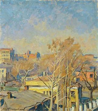 莫斯科的春天。科纽什科夫斯卡娅街。 Spring in Moscow. Konyushkovskaya street. (1943)，孔科洛夫茨基