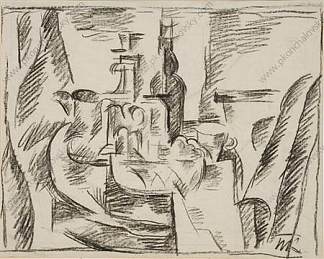 静物画。晶体。 Still Life. Crystal. (1916)，孔科洛夫茨基