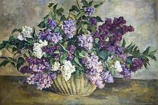 静物画。紫丁香。 Still Life. Lilacs. (1937)，孔科洛夫茨基