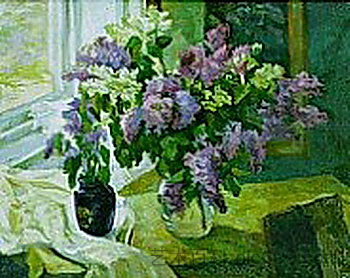 静物画。紫丁香。 Still Life. Lilacs. (1951)，孔科洛夫茨基