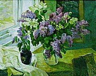 静物画。紫丁香。 Still Life. Lilacs. (1951)，孔科洛夫茨基