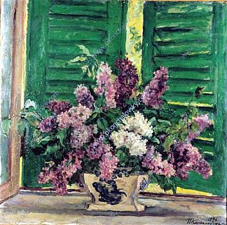 静物画。晨丁香。 Still Life. Morning Lilac. (1946)，孔科洛夫茨基