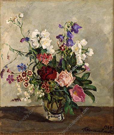 静物画。荷兰花束。 Still Life. The Dutch bouquet. (1935)，孔科洛夫茨基