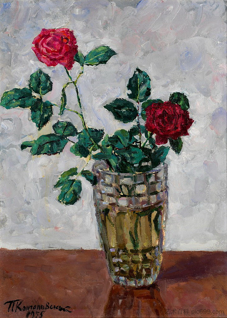 静物与鲜花 Still Life with Flowers (1955)，孔科洛夫茨基