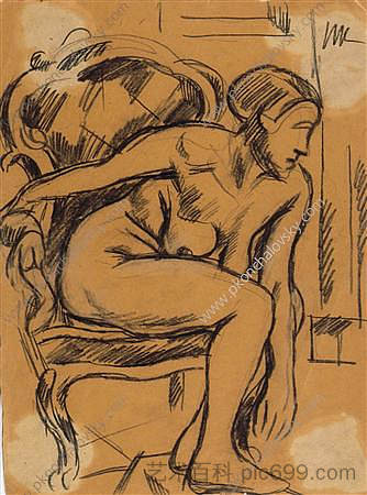 女性形象 The female figure (1915)，孔科洛夫茨基