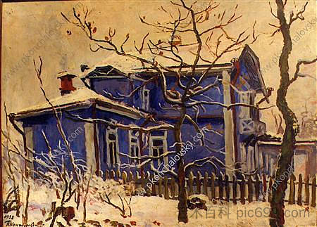 第一场雪。蓝色小屋。 The first snow. The blue cottage. (1938)，孔科洛夫茨基