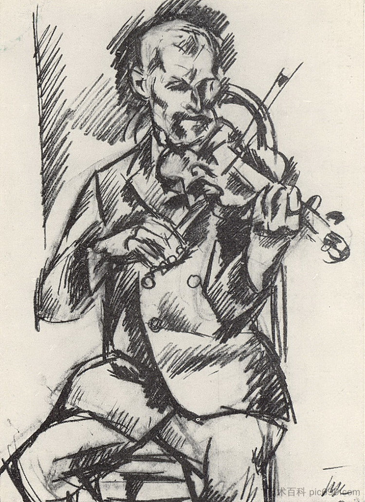 小提琴家 Violinist (1918)，孔科洛夫茨基