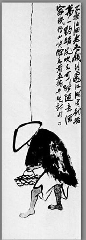 拿着鱼竿的渔夫 A fisherman with a fishing rod (1930)，齐白石