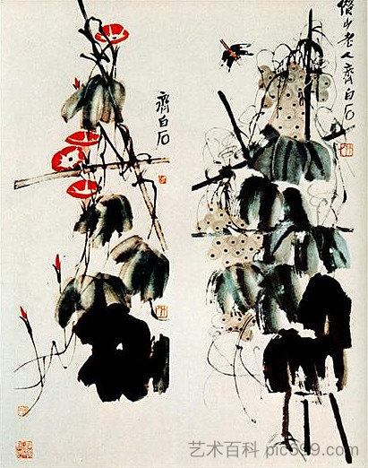 杂草和葡萄 Bindweed and grapes (1950)，齐白石