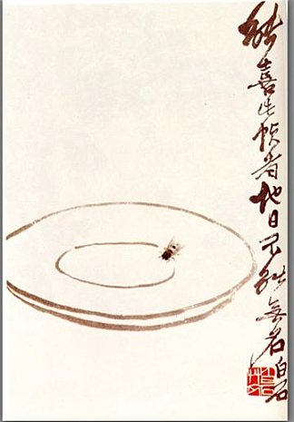 在盘子上飞行 Fly on a platter (1947)，齐白石