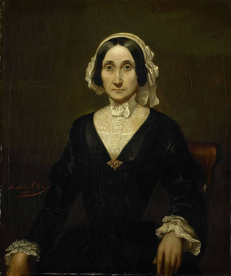 W.J.S. 范·阿尔芬夫人的肖像,男爵夫人范·里德·范·奥茨胡恩 Portrait of Mrs. W.J.S. van Alphen, Baroness van Reede van Oudtshoorn (1854),拉登·萨利赫