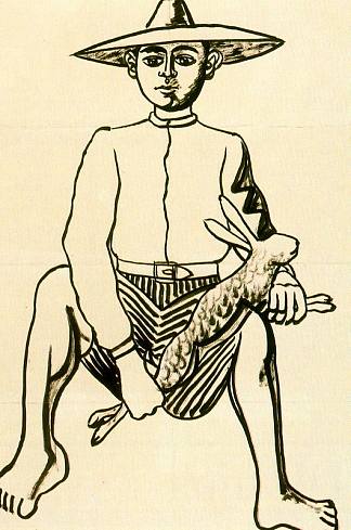 坐着的男孩 Seated boy，拉斐尔·萨巴莱塔