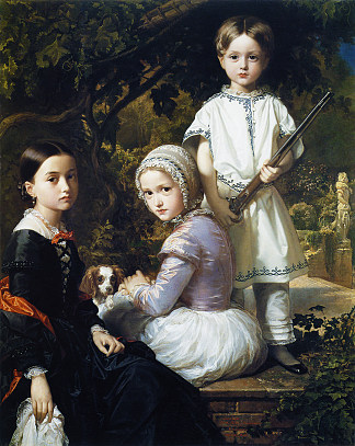 路易莎，罗莎和雷蒙多，画家的孩子 Luisa, Rosa and Raimundo, children of the painter (1845)，雷蒙多·德·马达佐