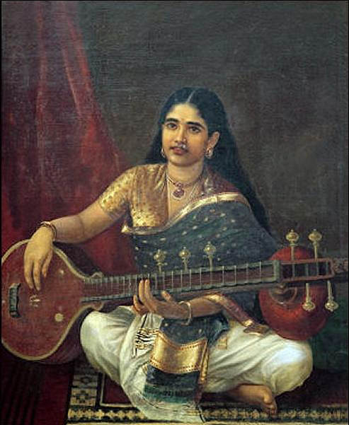 女人与维娜 Woman with Veena，拉贾·拉维·瓦尔马