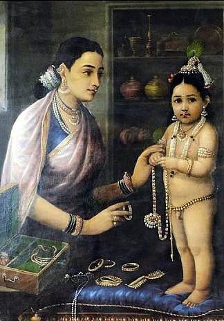 亚苏达装饰克里希纳 Yasoda Adorning Krishna，拉贾·拉维·瓦尔马