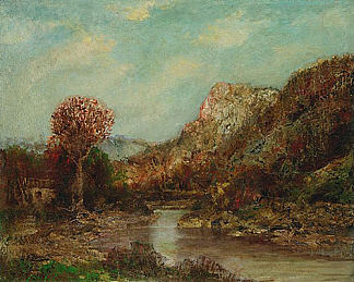 景观中的河流 River in a Landscape，拉尔夫·布莱克洛克