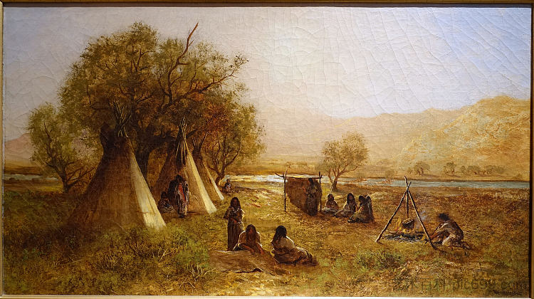 夏延营地 Cheyenne Encampment (c.1873)，拉尔夫·布莱克洛克