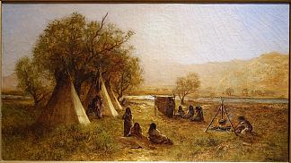 夏延营地 Cheyenne Encampment (c.1873)，拉尔夫·布莱克洛克