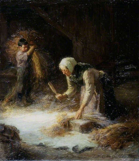 脱粒拾穗 Threshing the Gleanings (1889)，拉尔夫·赫德利