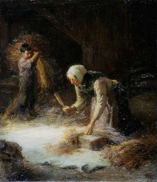 脱粒拾穗 Threshing the Gleanings (1889)，拉尔夫·赫德利