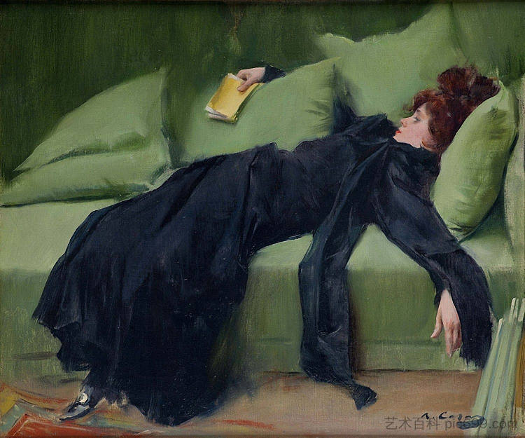 颓废的年轻女子。舞后 Decadent young woman. After the dance (1899)，拉蒙·卡萨斯