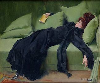 颓废的年轻女子。舞后 Decadent young woman. After the dance (1899)，拉蒙·卡萨斯