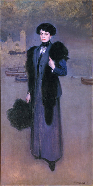 多洛尔·维达尔的肖像 Portrait of Dolors Vidal，拉蒙·卡萨斯