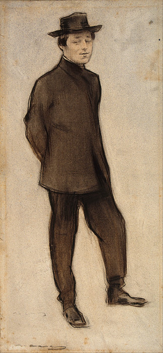 伊西德雷·诺内尔的肖像 Portrait of Isidre Nonell (1899)，拉蒙·卡萨斯