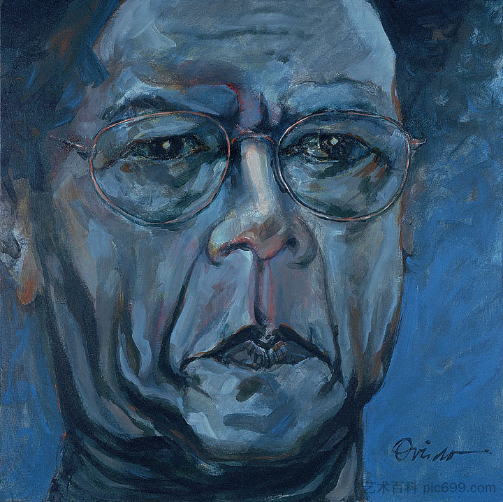 蓝色自画像 Auto retrato en azul (self portrait in blue) (1999)，拉蒙奥维耶多