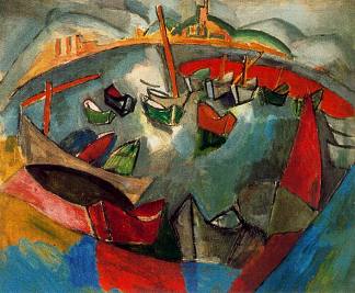 马赛的船屋 Boats in Marseille (1908)，劳尔·杜飞