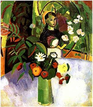 珍妮与鲜花 Jeanne with Flowers (1907)，劳尔·杜飞