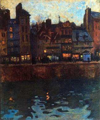 晚上的勒阿弗尔码头 Pier of Le Havre in the Evening (1901)，劳尔·杜飞