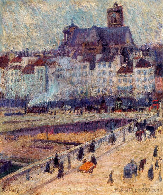 路易-菲利普桥和圣热尔韦教堂 The Louis-Philippe Bridge and the Saint Gervais Church (1904)，劳尔·杜飞