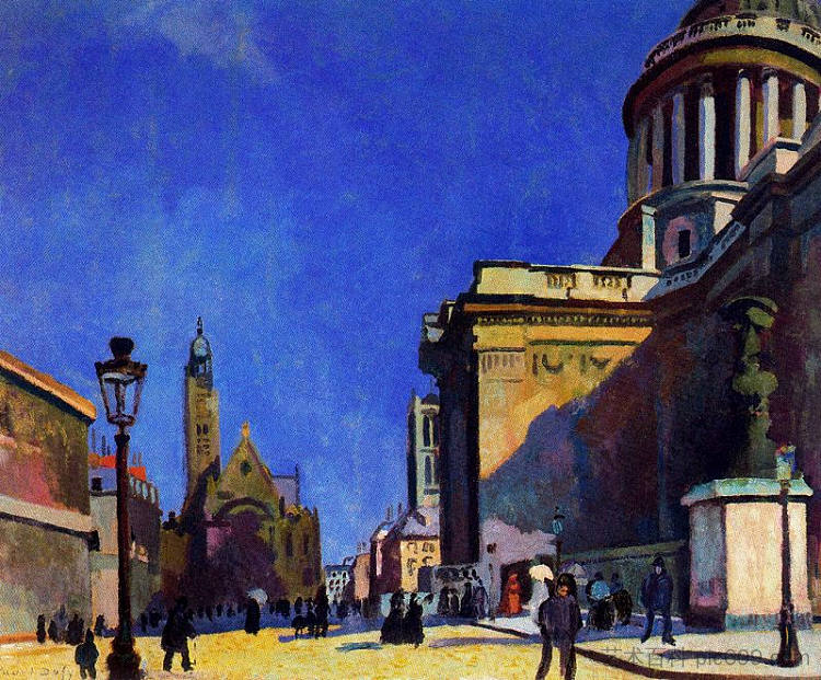 万神殿和圣艾蒂安杜蒙 The Pantheon and St. Etienne-du-Mont (c.1904)，劳尔·杜飞