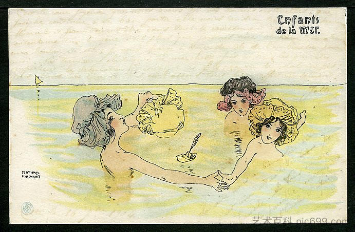 海上的男孩和女孩 Boys and girls at sea，拉斐尔基什内尔