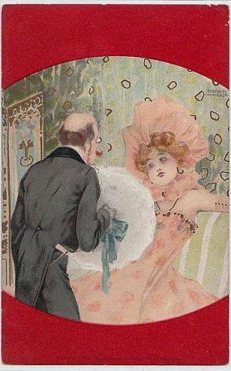 红色边框之间的情侣 Couples between red borders (1901)，拉斐尔基什内尔
