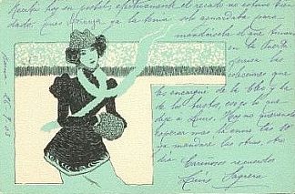 绿松石背景上的人物 Figures on turquoise background (1901)，拉斐尔基什内尔