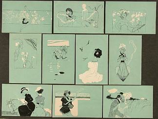 绿松石背景上的人物 Figures on turquoise background (1901)，拉斐尔基什内尔