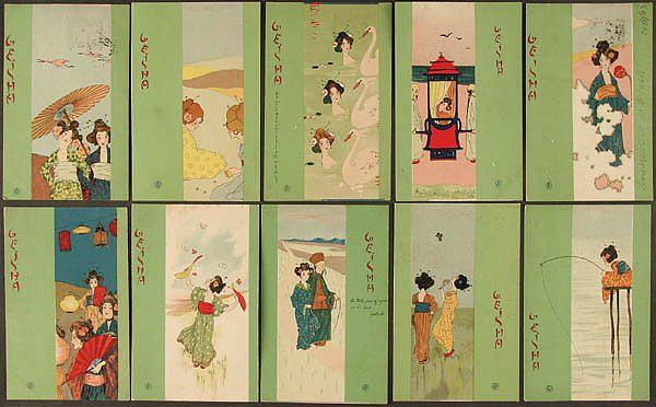 艺伎， 绿色 Geisha, green，拉斐尔基什内尔